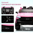 thumbnail image 2 of Towallmark 24V 2-Seater Truck Licensed Chevrolet Silverado Ride On Car Toy w/Parent Remote Control,4xSpring Suspension, 3 Speeds, Wireless Music, MP3 Player, Electric Vehicle Car for Kids, Pink, 2 of 6