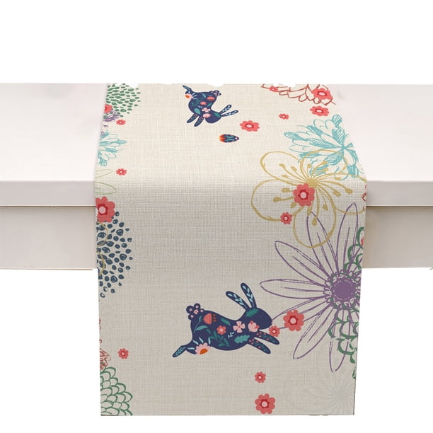 Mantel individual decorativo aislante para cocina y comedor con estampado de huevos de Pascua y conejito (E)