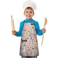 thumbnail image 2 of Husky Dog Flower Floral Kids Aprons for Girls and Boys,Adjustable Neck Strap Toddler Aprons for Kids Cooking Baking, 2 of 7