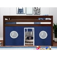 thumbnail image 2 of JACKPOT! Contemporary Low Loft Twin Bed with End Ladder, Cherry with Blue & White Tent, 2 of 6