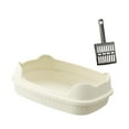 thumbnail image 1 of BELOVING Cat Litter Box Cat Litter Basin Anti Splashing Portable Cat Bedpan Low Entry White, 1 of 9