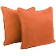 thumbnail image 2 of Blazing Needles 9813-CD-S2-MS-TD 25 in. Double-Corded Solid Microsuede Square Floor Pillows with Inserts, Tangerine Dream - Set of 2, 2 of 2