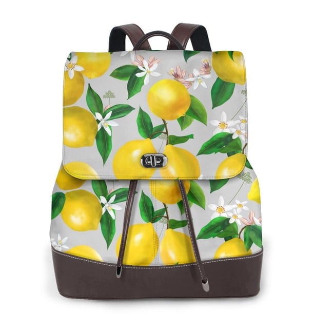 Fotbe Lemon Seamless Pattern Oil Painting Effect Mochila Bolso con Estampado para Mujer, Mochila Antirrobo de Nylon Impermeable, Bolsa Ligera de Hombro