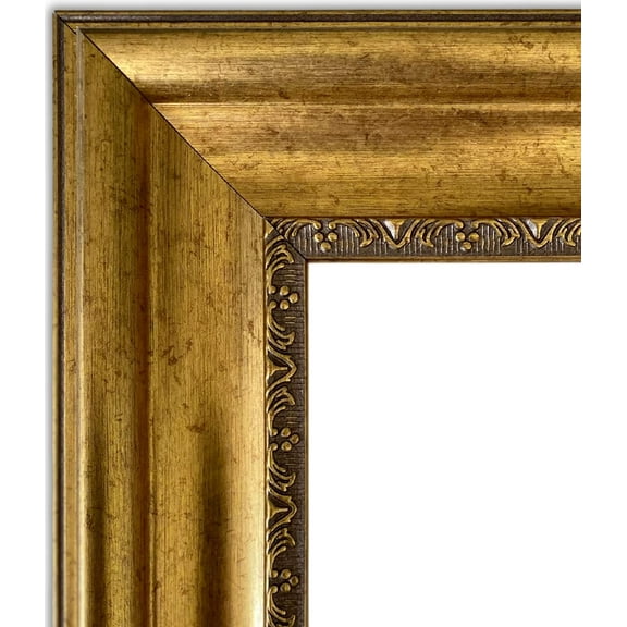 Modern  Ornate Wall Picture Frame 3" Wide (Gold, 12" x 16" Empty Frame , No Plexiglass)