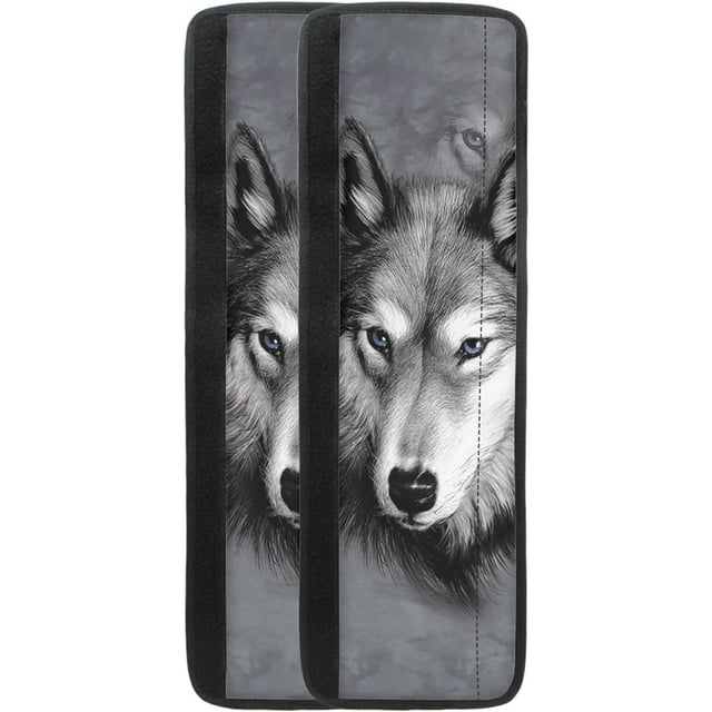 HUISEFOR Refrigerator Door Handle Cover Decorative Kitchen Appliance Handle Cover Door Handle Protector Dust Cloth Cover 2pc Set,3D Animal Wolf Printed