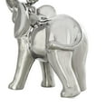 thumbnail image 5 of 10" x 10" Silver Ceramic Standing Elephant Sculpture, by DecMode, 5 of 9