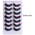 thumbnail image 1 of Pestañas postizas densas coloridas (7 colores) Pestañas 3D naturales Forma de ojo de gato Pestañas de visón Tira esponjosa, 1 of 5