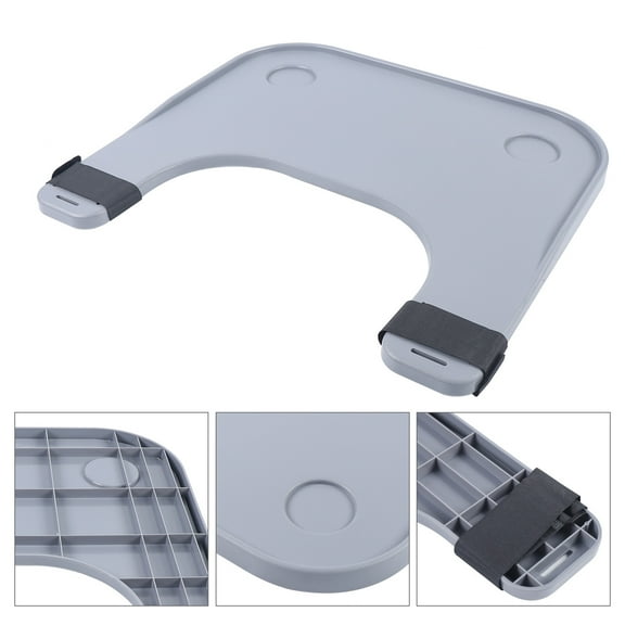 Modern Wheelchair Tray with 2 Cup Holders, Removable Wheelchair Lap Tray - Load Capacity 44 lbs, Medical Wheelchair Desk Accessories, Easy to Install Fits Wheelchair Arms of 15.7" - 19.7", Grey