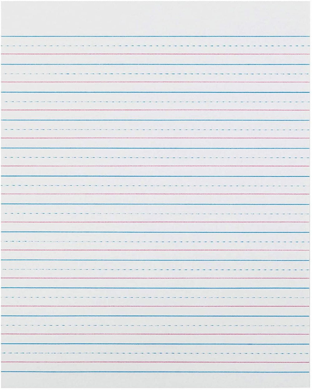8 x 10-1/2 Grade 2 1/2 x 1/4 x 1/4 Ruled Short Dotted Midline Pacon PACZP2413 Zaner-Bloser Sulphite Handwriting Paper 500 Sheets 