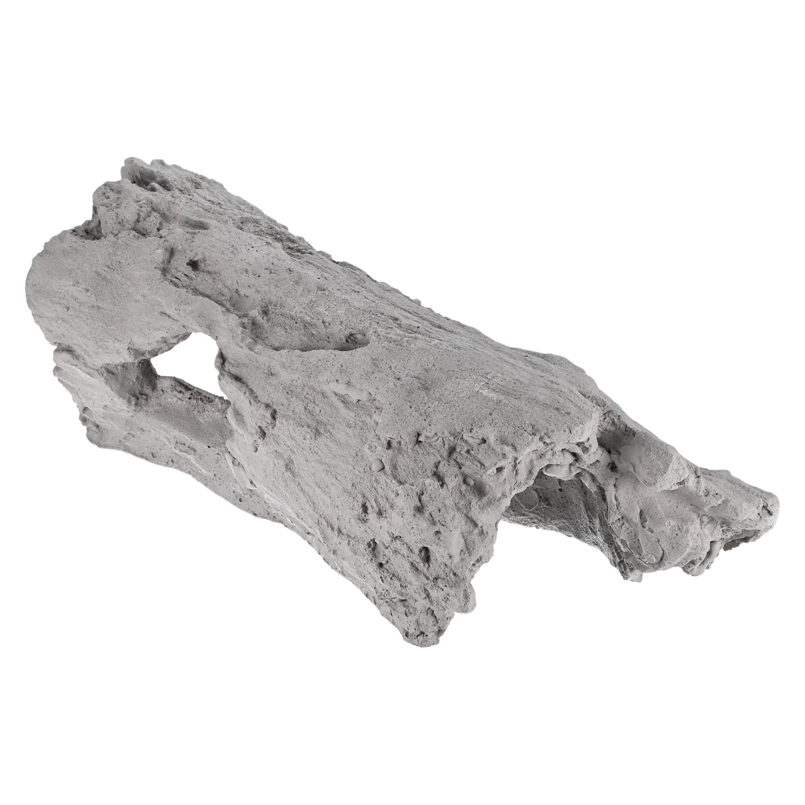 1-Pack Reptile Hide Basking Platform, Cement Reptile Tank Decor, Large White Bearded Dragon Tank Accessories for Turtle/Gecko