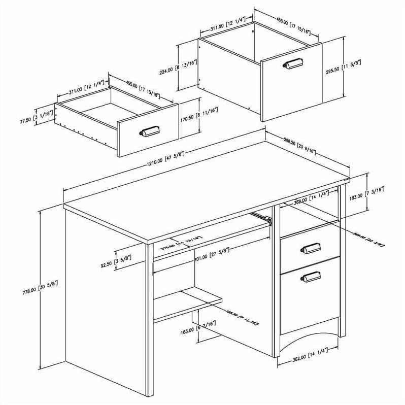 Atlin Designs Computer Desk In Ebony Walmart Com