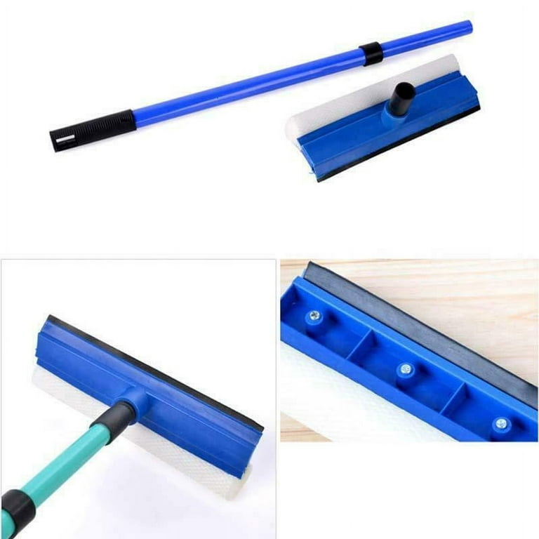 ITTAHO Multi-Use Window Squeegee, 2 in 1 Window Cleaner with Long Extension  Pole, Sponge Squeegee with 58 Long Handle for Gas Station