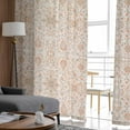 thumbnail image 4 of Orange Vintage Boho Semi Sheer Curtains 108 Inch Length 2 Panels Set, Southwestern Ethnic Mexican Floral Sheer Kitchen Curtain Privacy Voile Window Curtain for Living Room Bedroom Rod Pocket Drapes, 4 of 7