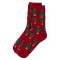 thumbnail image 3 of MeMoi Women's Tree Paradise Holiday Crew Socks - Womens - Female, 9-11, Red, 3 of 3