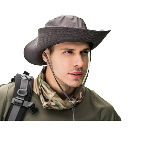 PENGXIANG Men's Outdoor Sun Hat Bucket Fishing Hiking Cap Wide