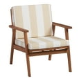 thumbnail image 4 of Linon Lathan 4-Piece Outdoor Chat Set, Includes Couch, Coffee Table, and 2 Chairs, Natural Oil Stained Finish with Natural Stripe Fabric, 4 of 8
