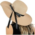 thumbnail image 2 of Womens Straw Hat Wide Brim Floppy Beach Cap Adjustable Sun Hat for Women UPF 50+, 2 of 7