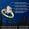 thumbnail image 2 of Gem Stone King 18K Yellow Gold Plated Silver White Moissanite and White Lab Grown Diamond Ring for Women (1.63 Cttw, Heart Shape 6MM, Gemstone Birthstone, Available in Size 5, 6, 7, 8, 9), 2 of 6