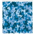 thumbnail image 3 of Ambesonne Camo Shower Curtain, Dark with Pale Motifs, 69"Wx84"L, Blue and Pale Blue, 3 of 3