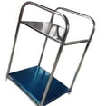 thumbnail image 3 of Estante de almacenamiento de acero inoxidable resistente, estantería lateral, soporte para mesa, estante de extremo para baño y dormitorio, dos capas (dos tableros), 3 of 5