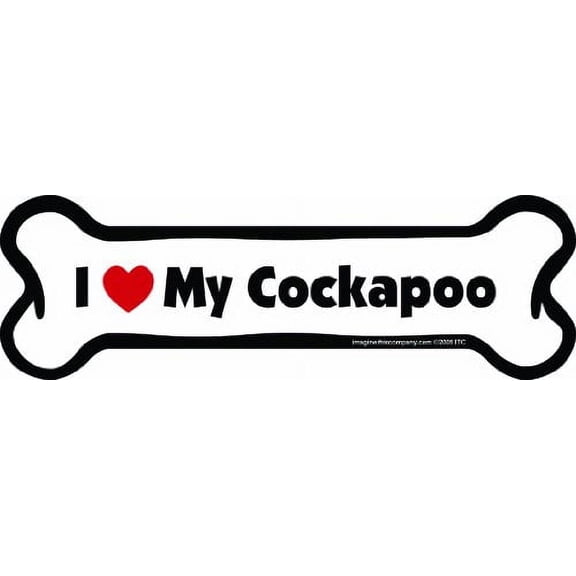 Imagine This Bone Car Magnet, I Love My Cockapoo, 2-Inch by 7-Inch