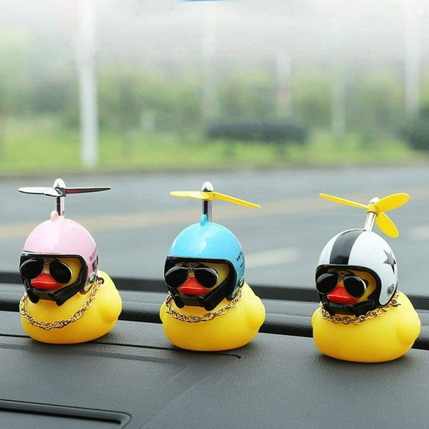 Gummiente, niedliche, gelbe windbrechende Ente mit Propeller-Helm,  Auto-Ornamente, Auto-Armaturenbrett-Dekorationen für Erwachsene, Kinder  (Huhn), Produktname: 