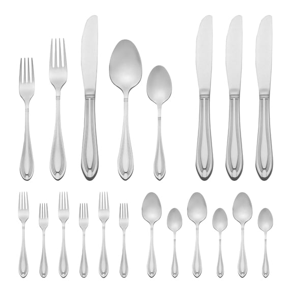 Unique Bargains 20 Pieces Stainless Steel Flatware Silverware Set Silver