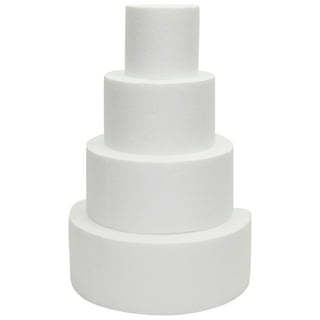 Square Foam Cake Dummy for Decorating and Wedding Display, 4 Tiers of 4 6  8 10 Dummies (14.4 Inches Tall)