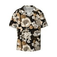 thumbnail image 3 of Goofa Retro Hydrangeas Printed Men's Casual Short-sleeved Shirt,Lightweight Breathable Button-down,Summer Casual men's top,Versatile Fashion shirt-3X-Large, 3 of 7