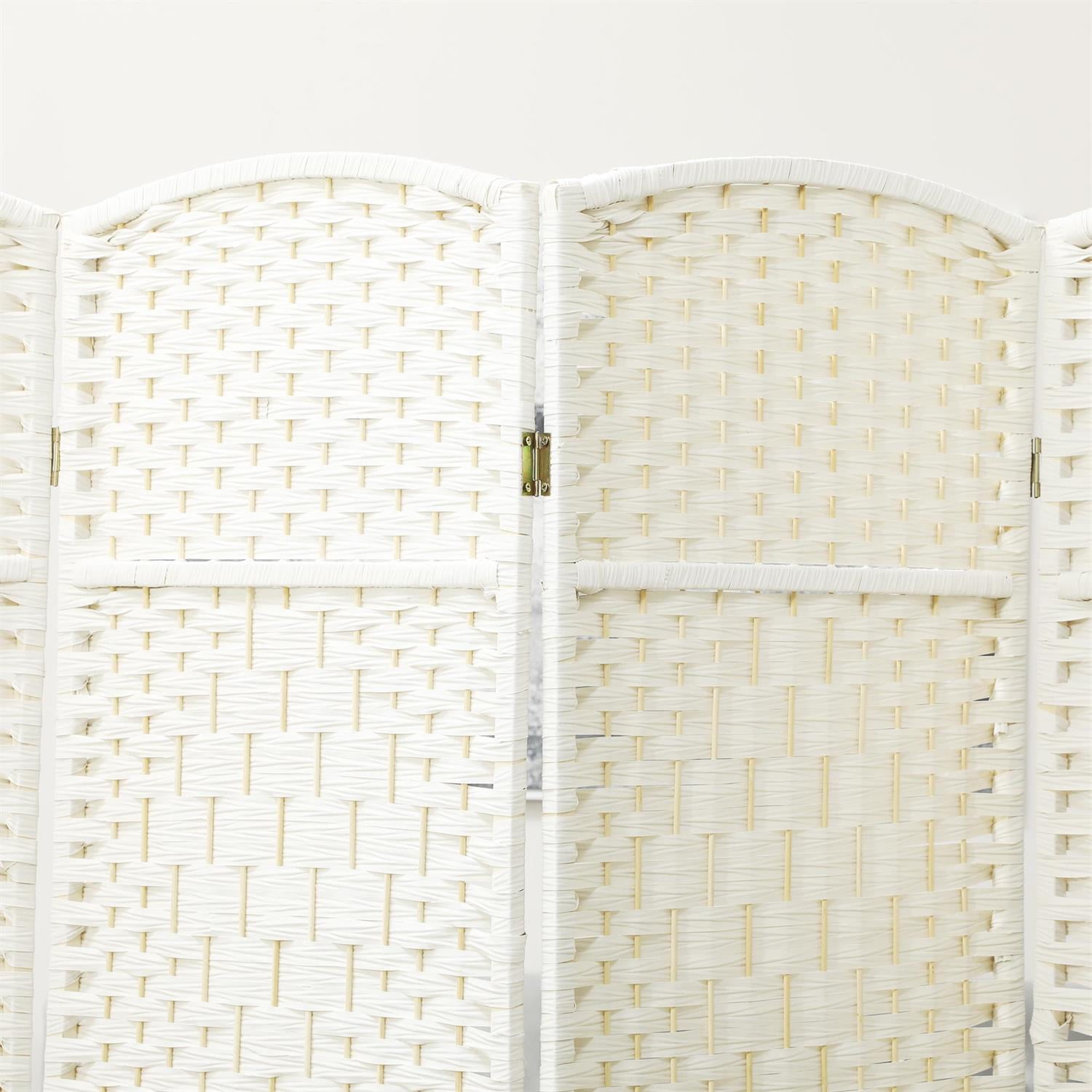 Demi Bonn 6' Tall Folding Room Divider Screen, 6 Panel Wood Partition Privacy Screen for Home Office Decor, Space Separation, White