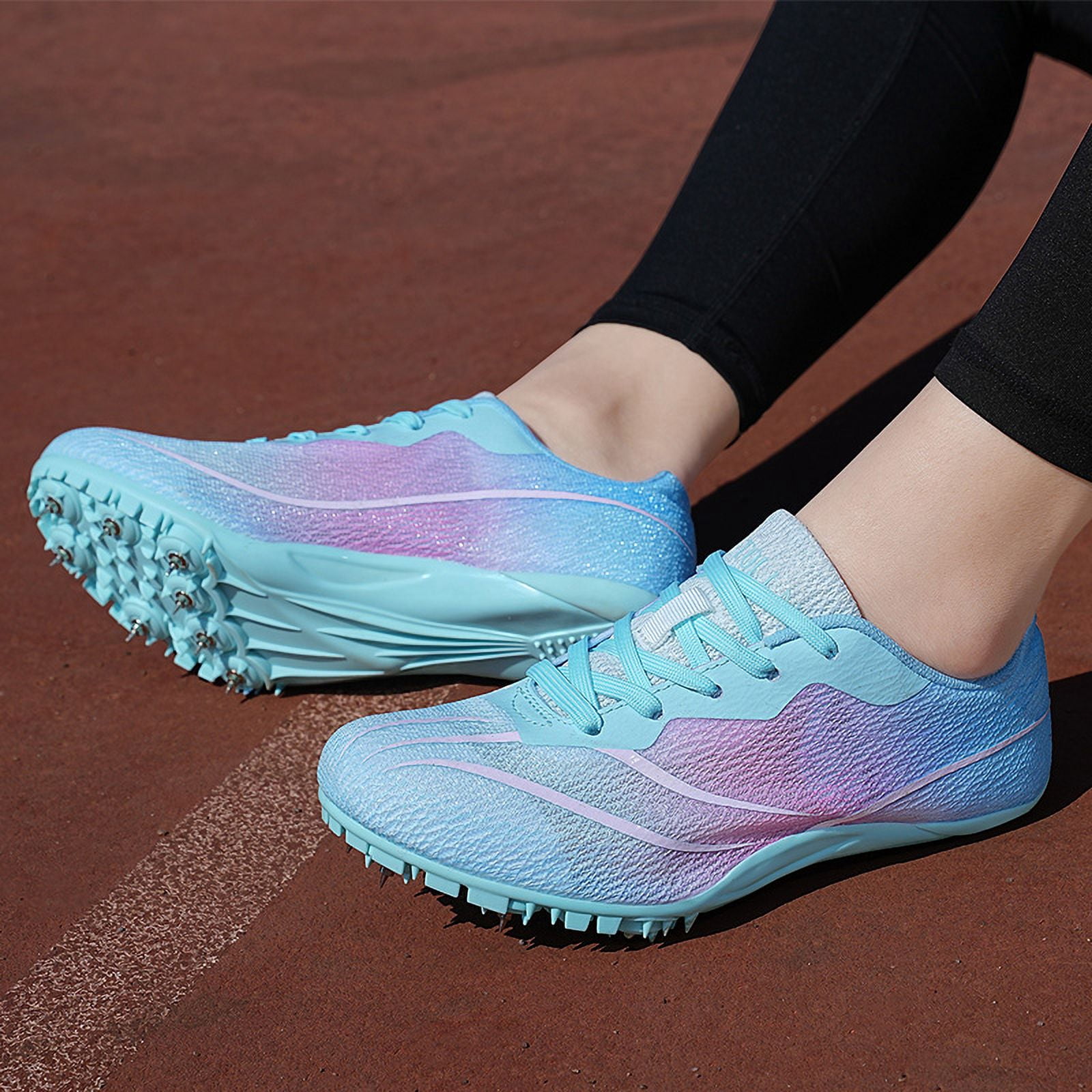 Men Women Kids Track and Field Shoes Professional 8 Spikes Running Racing Sneakers Breathable Lightweight Sprinting Shoes