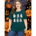 thumbnail image 3 of ALLTB Plus Size Halloween Shirt Cute Ghosts & Bookish Casual Tee Funny Family Party Celebration Tops Halloween Gifts for Women, Green, 3 of 7
