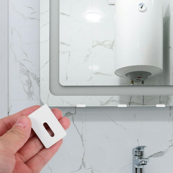 ROSENICE 4Pcs Rectangular Clip Metal Mirror Clips Modern Finish for Home Decoration Interior Design 1.5X1.0X0.4in