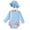 r-56Blue91, variant on HAYIMI Child Swimwear Baby Girls Swimsuit Solid Color Bowknot Long Sleeve Swimsuit Romper With Hat Bathing Suit Beach Rash Guard Relaxed Fit Summer Kids Swim Wear