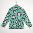 thumbnail image 6 of Pink Leopard Teal Background Print Men's Stand Collar Sweater Long Sleeve Clothing Loose Fit Sports Sweater, 6 of 8