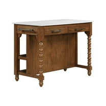 Pioneer Woman Harper Kitchen Island with Drawers, Homestead Brown