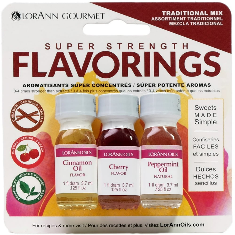 Candy & Baking Flavoring .125oz 3/PkgTraditionalCinnamon/Cherry