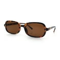 thumbnail image 4 of Womens Rectangular Snug Dad Fashion Thin Plastic Sunglasses Tortoise - Brown, 4 of 8