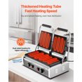 thumbnail image 2 of VEVOR Commercial Panini Grill, 3600W Electric Sandwich Panini Maker, Stainless Steel Double Sandwichs Press with Handle and Temp Control, 19x9 in Full Grooved Enamel Plate, for Hamburger Steak Bacon, 2 of 9