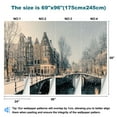 thumbnail image 3 of Peel and Stick Wallpaper Winter snow view Dutch canal Amsterdam Modern Art Wall Mural Decor Self Adhesive and Removable 69in x 98in, 3 of 8