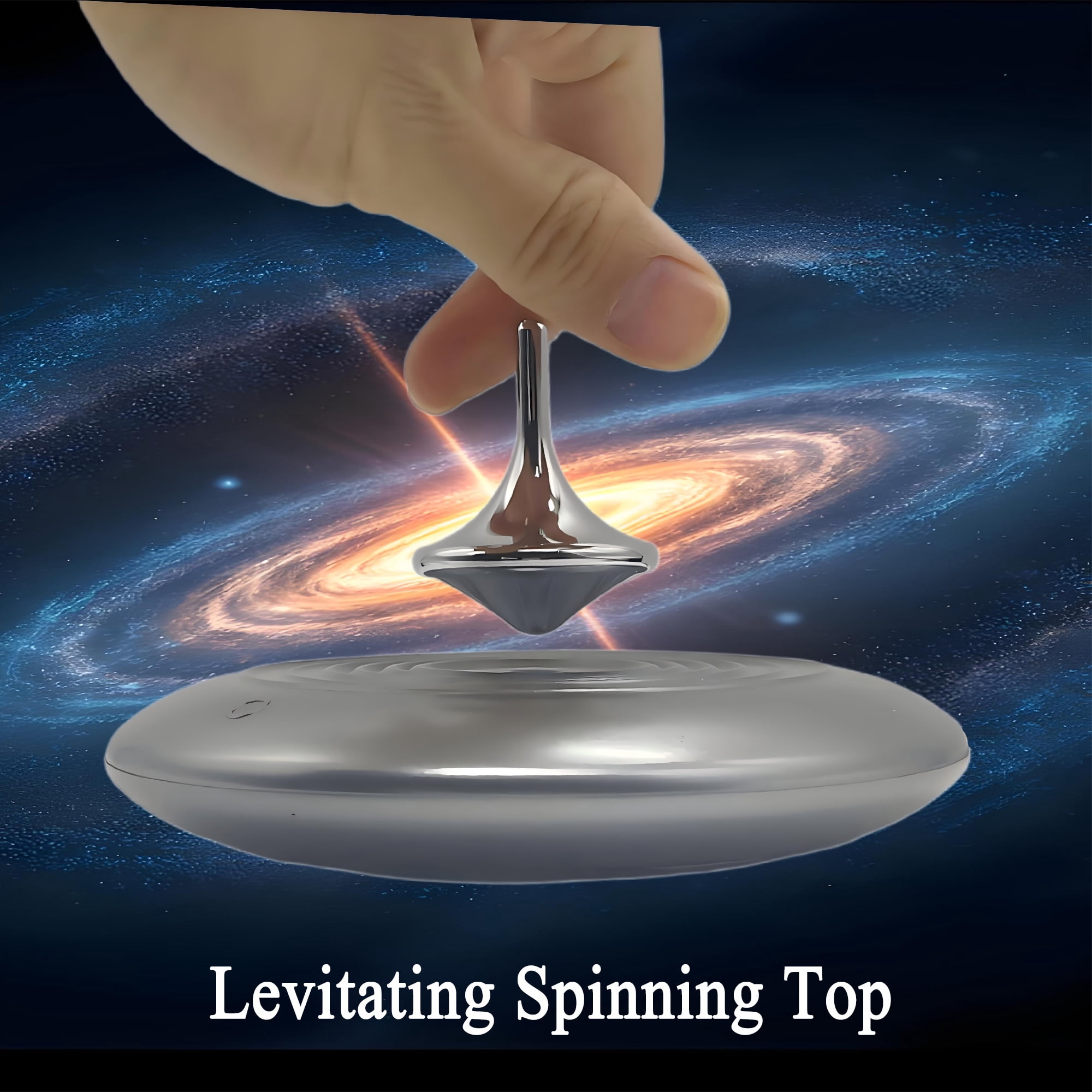 Levitating Spinning Top – Metal Anti-Gravity Gyro for Adults, Office Desk Decor & Stress Relief