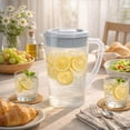 thumbnail image 1 of Plastic Beverage Dispenser Pitcher | Cold Drink Jug with Lid | Iced Coffee Tea Juice Container | Large Capacity Refrigerator Water Carafe for Home Kitchen Office, 1 of 8