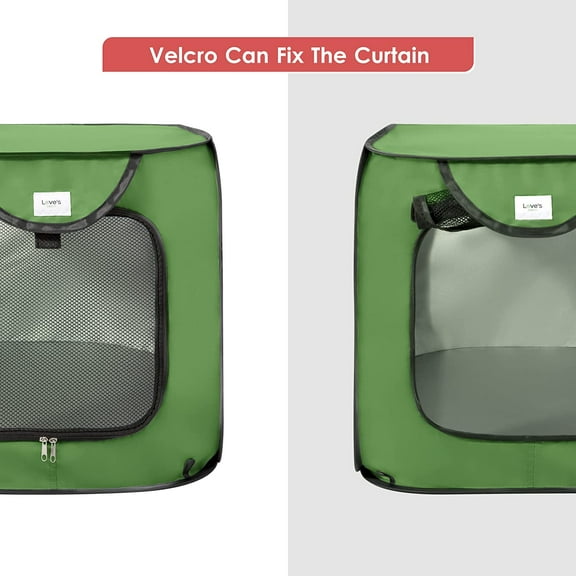 Portable Pet Kennel for Dogs & Cats, Green 36in Large, Collapsible Car Bed