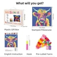 thumbnail image 2 of DIY Latch Hook Pillow Kits Cute Rainbow Hair Highland Cow Printed Pillowcase Crochet Yarns Hooking Handmade Pillow Cover Cushion for Home Sofa Decoration 17x17inch-3, 2 of 7