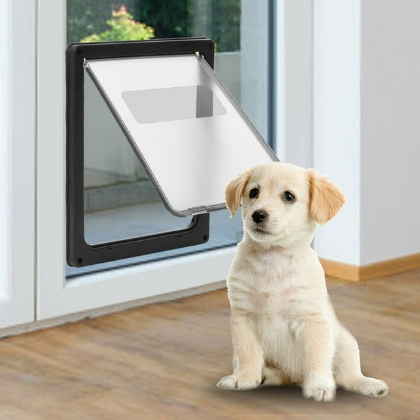 Pet Door 4 Rotation Ways Dog Enter Out Door Convenient to Installed At Door or Wall Solid Door Flap Safe and Sturdy Acrylic Transparent Small Cat