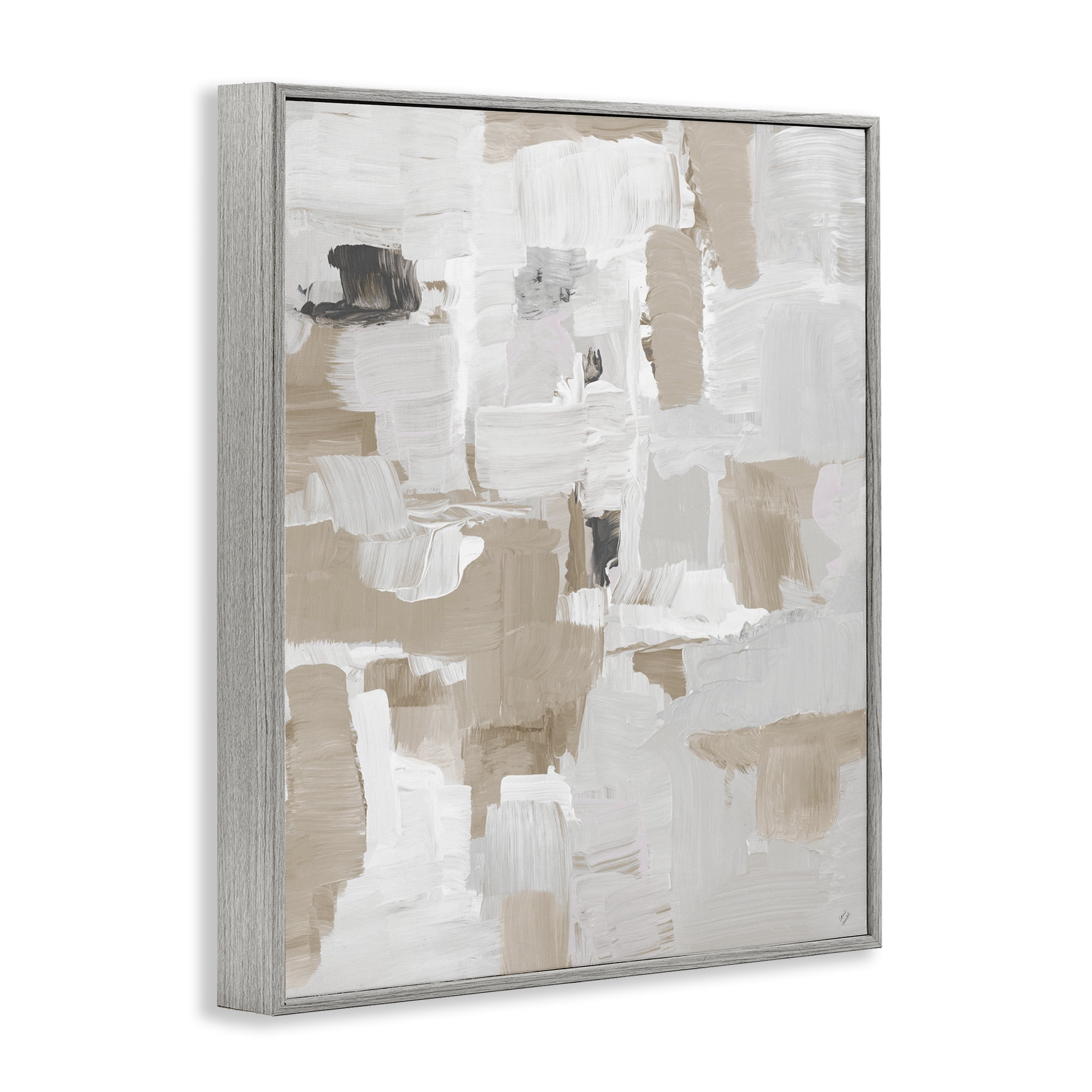 Stupell Industries Beige & White Peace Gray Framed Giclee Art, design by Lanie Loreth