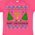 thumbnail image 4 of Inktastic Happy Chrismukkah Sweater Style with Menorah and Trees Boys or Girls Baby Bodysuit, 4 of 5