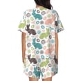 thumbnail image 3 of Kdxio Easter Rabbit Print Pajamas Sets for Women Short-Sleeved Pjs with Lounge Shorts Two Piece Sleepwear S-4XL, 3 of 9