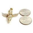 thumbnail image 3 of 14k yellow Gold 3D full body angel Pendant cubic zirconia fine jewelry 9.3g, 3 of 12