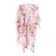 thumbnail image 5 of Cárdigan tipo kimono transparente con estampado floral Macarena para mujer Traje de baño de verano Rosa, 5 of 6